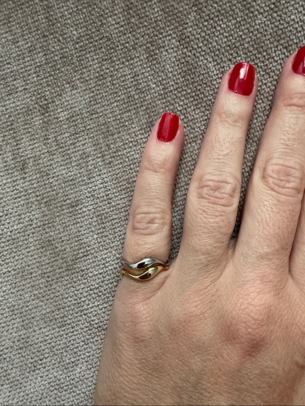 Two-Tone Wave Stack Ring in Gold and Silver
